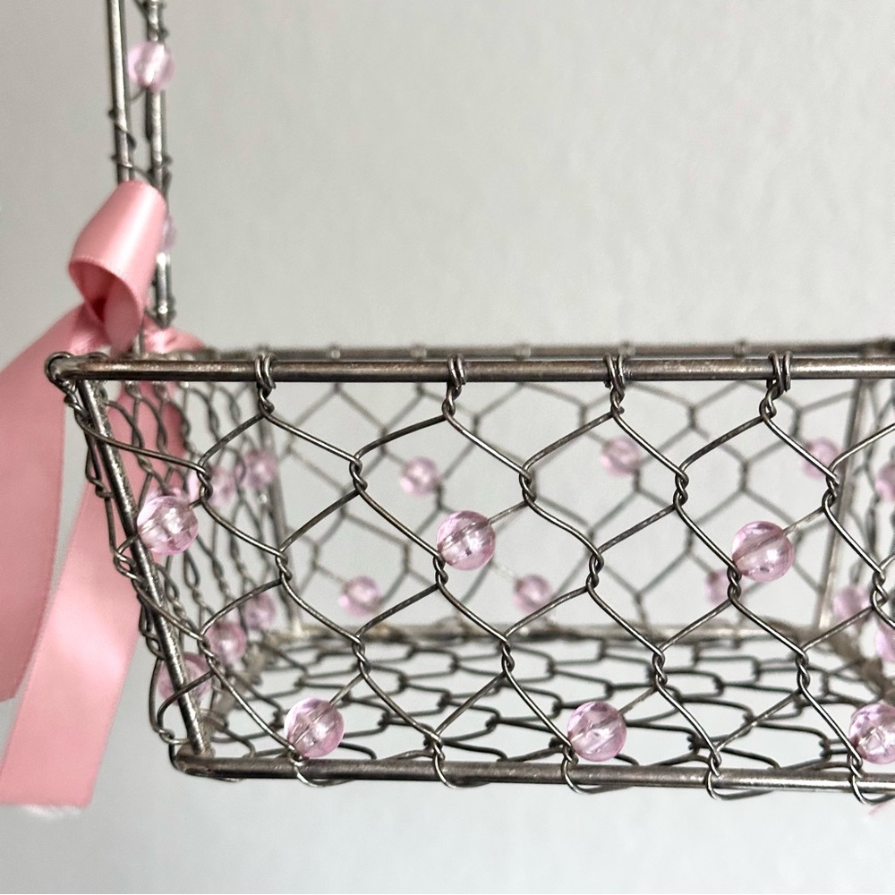 Decorative Wire Beaded Basket - Picture 5 of 11